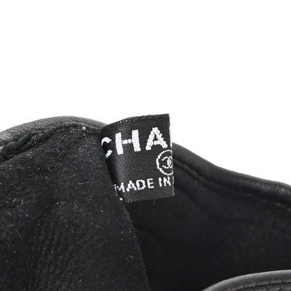 Chanel Lambskin Tweed CC Fingerless Gloves 7.5 Black 3 of 4