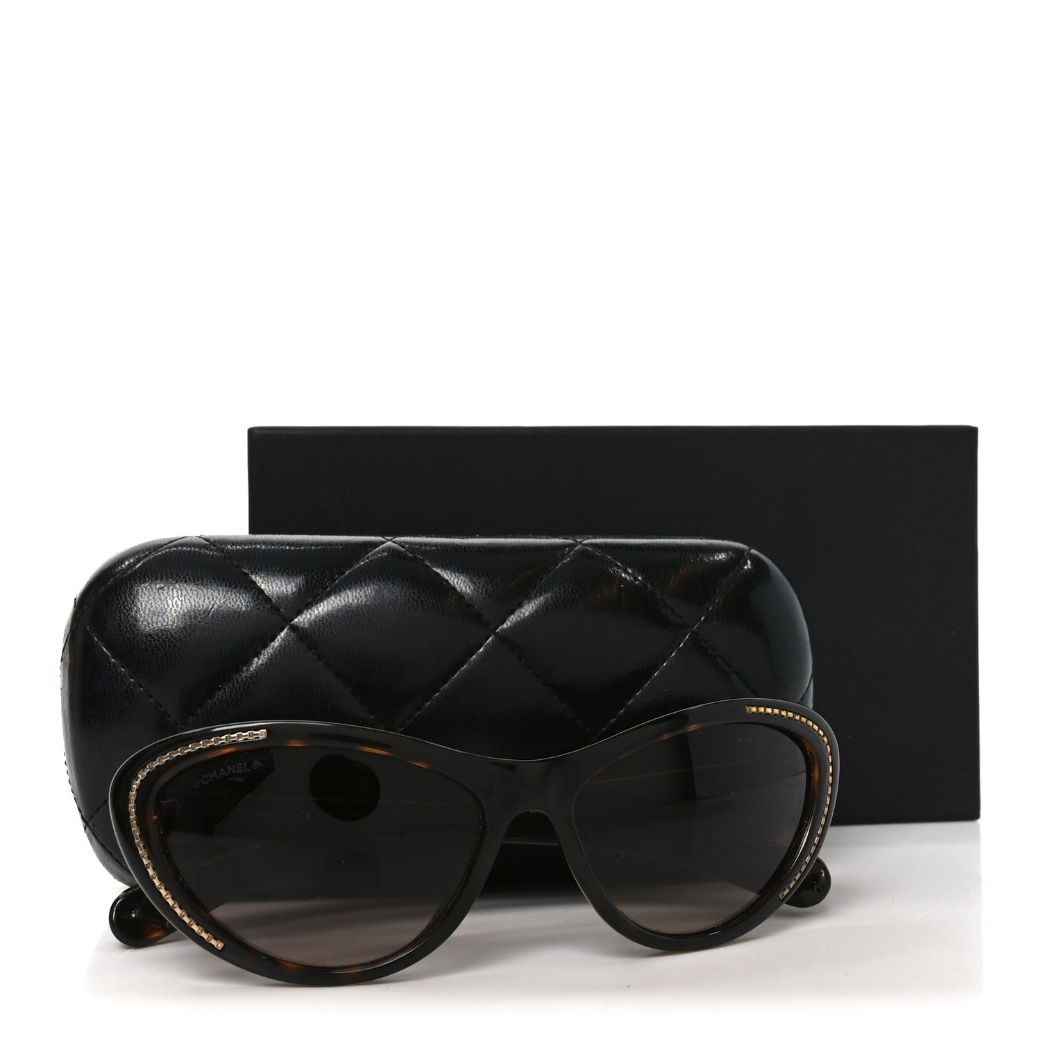 Chanel Cat Eye Chain Sunglasses 6039 Tortoise 7 of 7