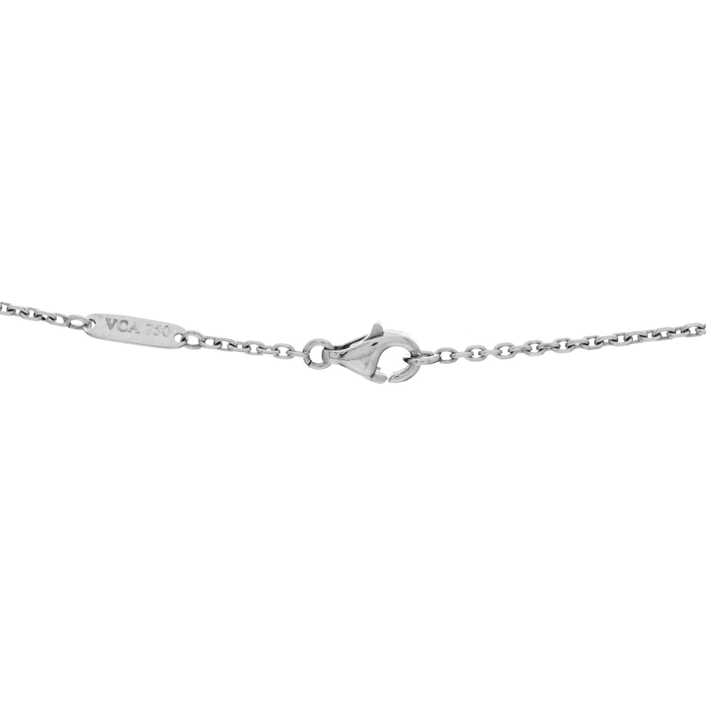18K White Gold Grey Mother of Pearl Diamond Butterfly Pendant Necklace