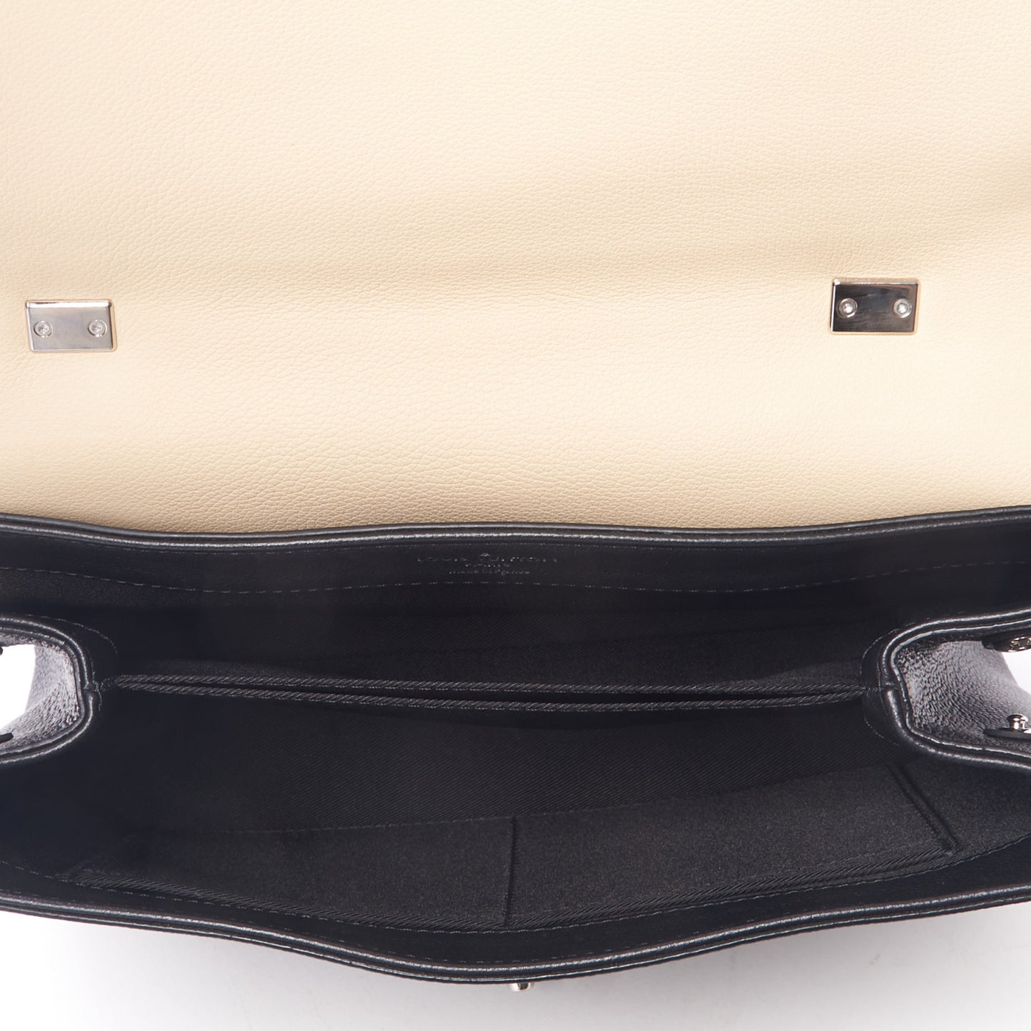 Soft Calfskin Lockme II Top Handle Vanille Black