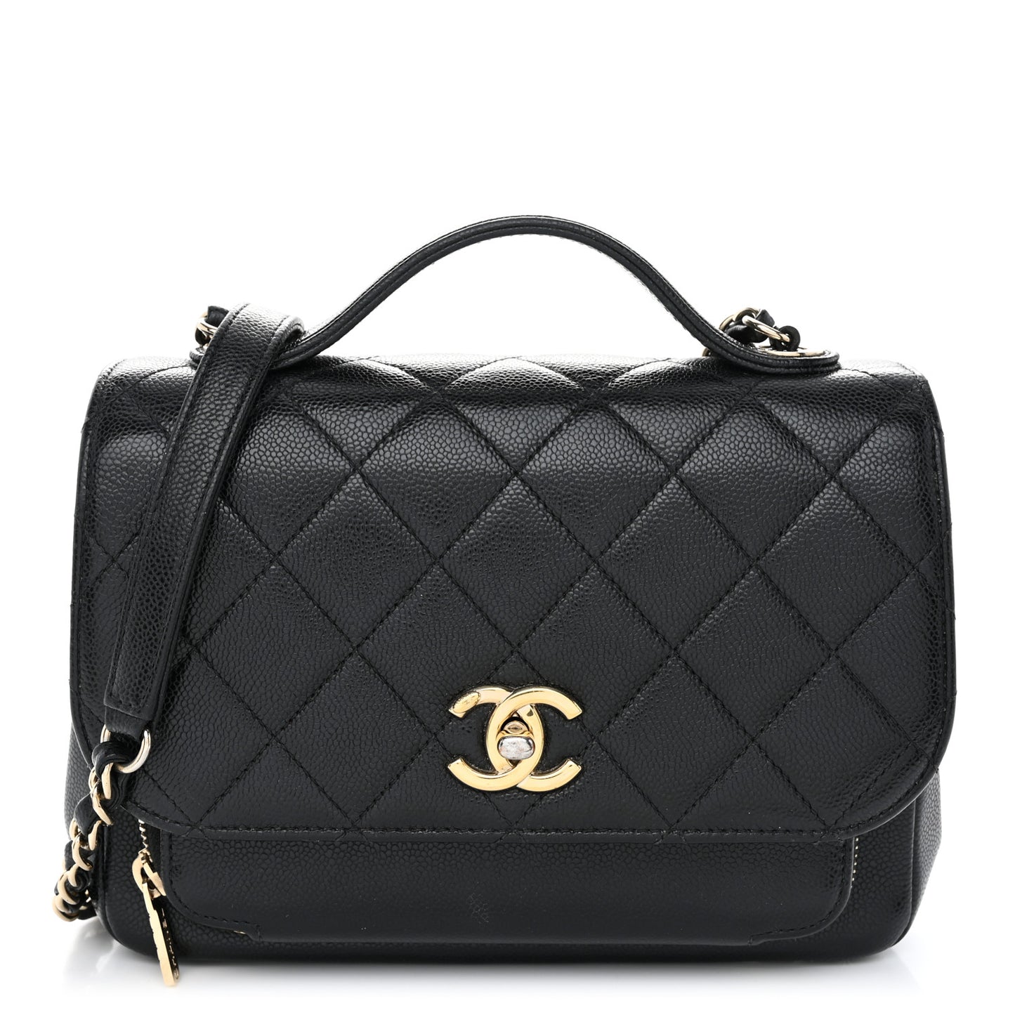 Caviar Quilted Medium Business Affinity Flap Black