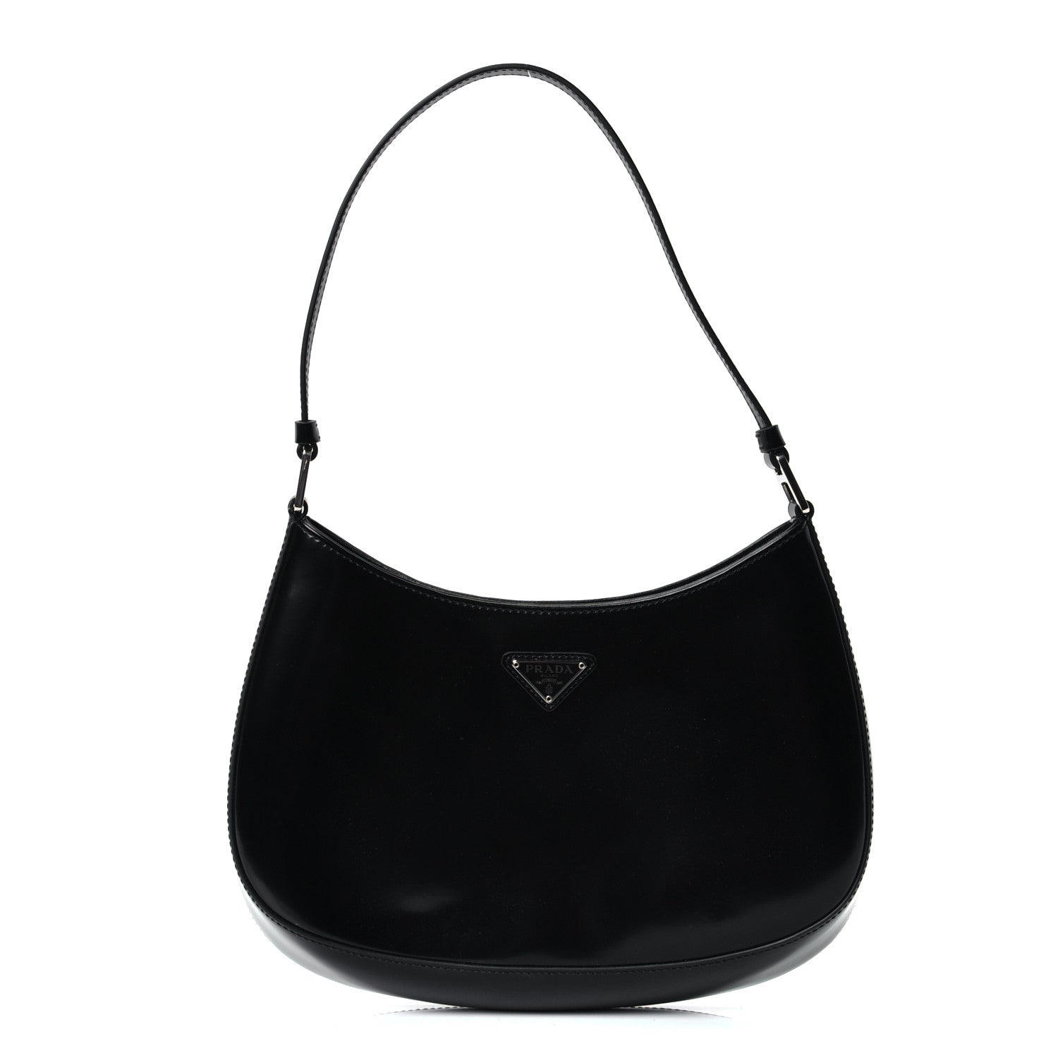 Prada Spazzolato Cleo Shoulder Bag Black 1 of 4