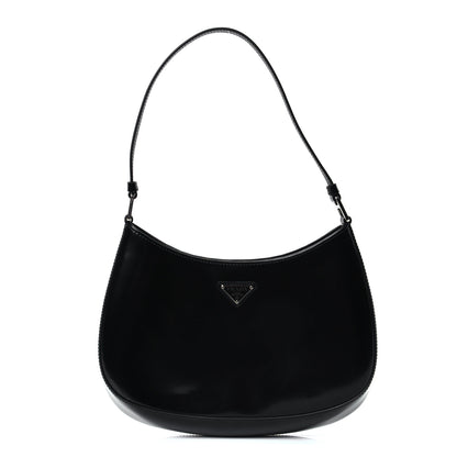 Prada Spazzolato Cleo Shoulder Bag Black 1 of 4
