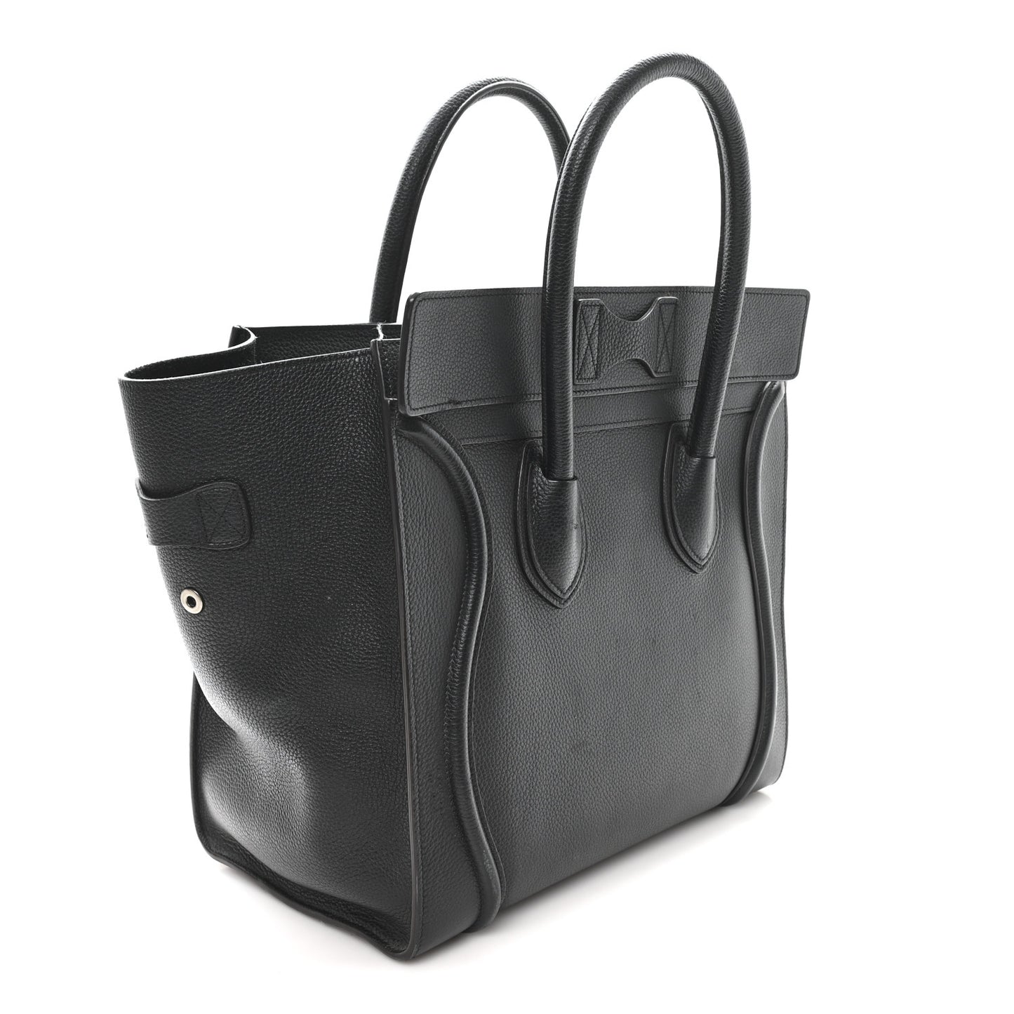 Drummed Calfskin Mini Luggage Black