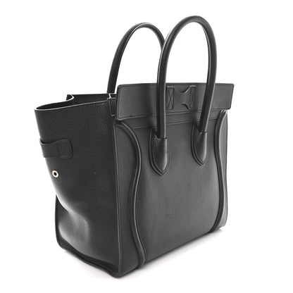 Celine Drummed Calfskin Mini Luggage Black 3 of 12