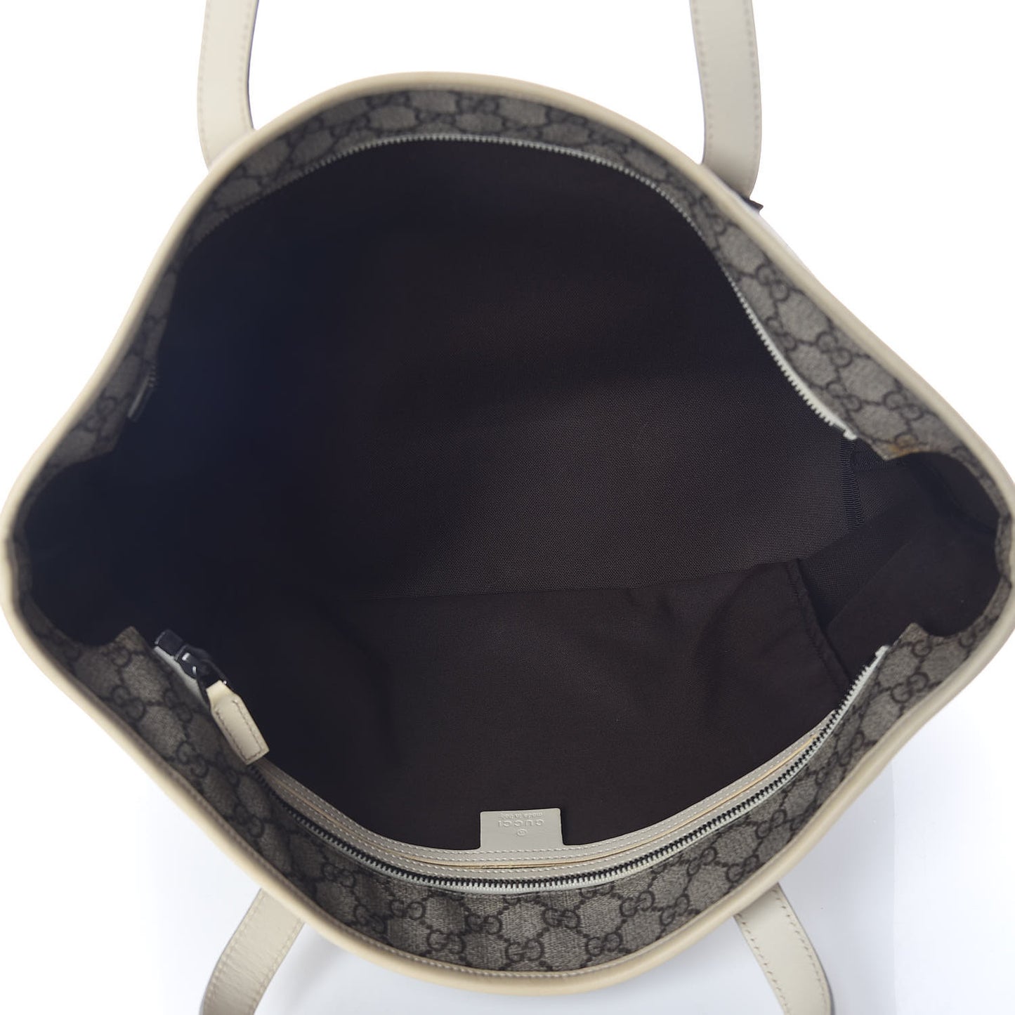GG Supreme Monogram Medium Zippered Shopping Tote Off White