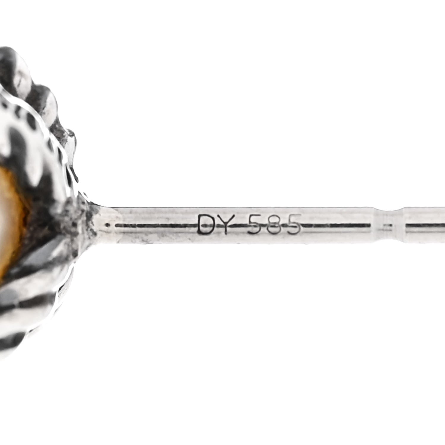 David Yurman Sterling Silver Diamond Freshwater Cultured Pearl 10mm Cable Stud Earrings 4 of 4