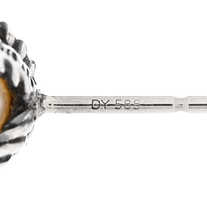 David Yurman Sterling Silver Diamond Freshwater Cultured Pearl 10mm Cable Stud Earrings 4 of 4