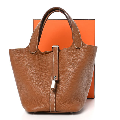 Hermes Taurillon Clemence Picotin Lock 18 PM Gold 13 of 13
