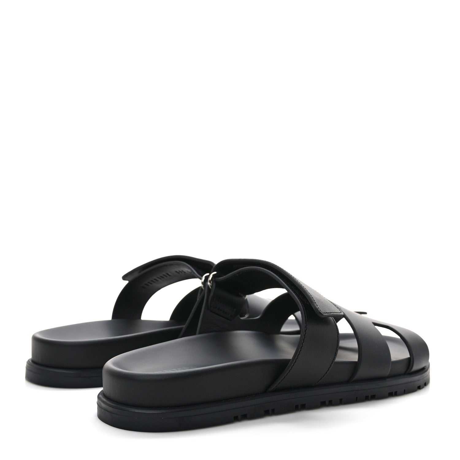 Hermes Calfskin Womens Chypre Sandals 39.5 Black 4 of 9