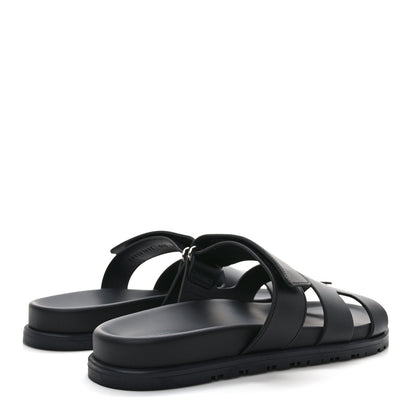 Hermes Calfskin Womens Chypre Sandals 39.5 Black 4 of 9