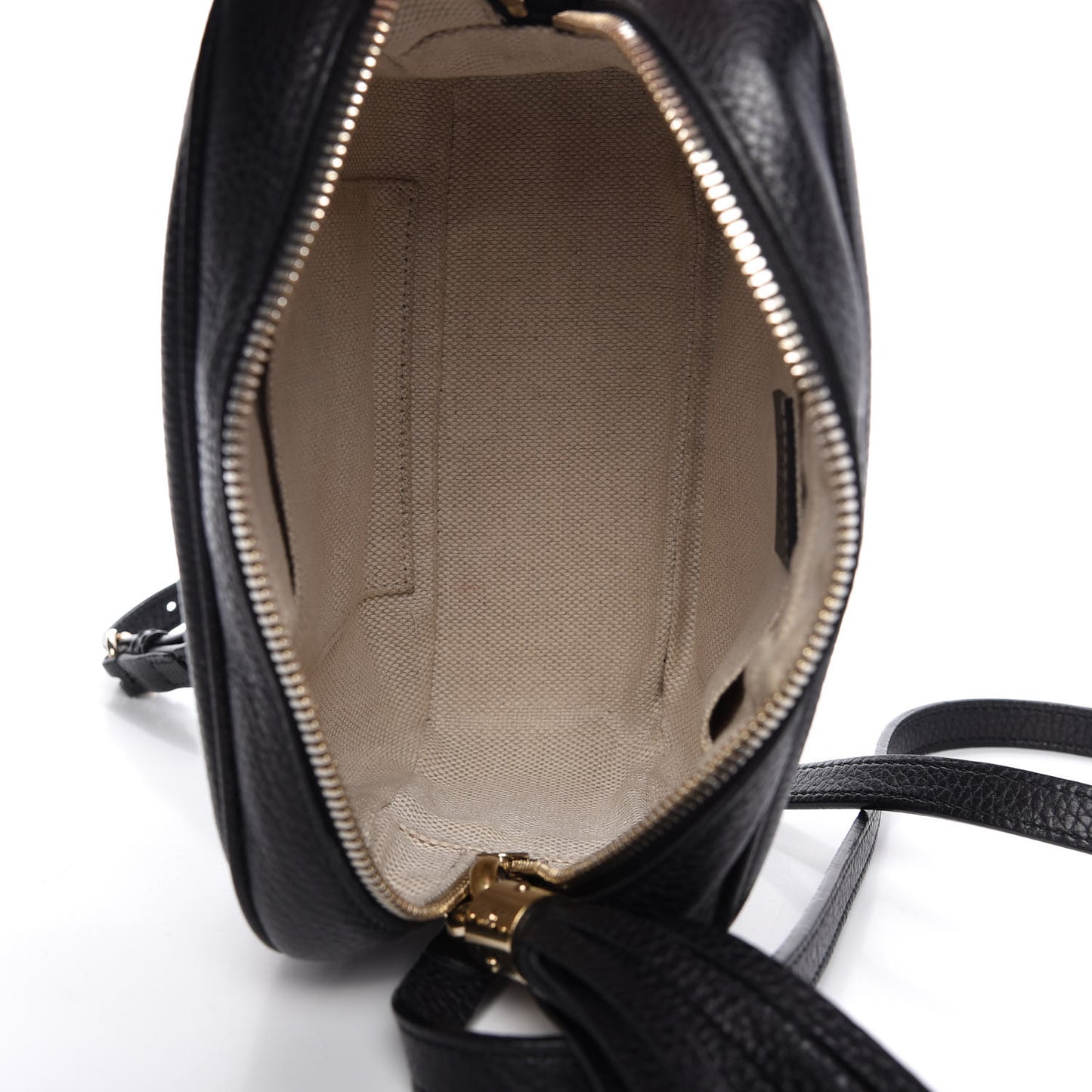 Pebbled Calfskin Small Soho Disco Bag Black