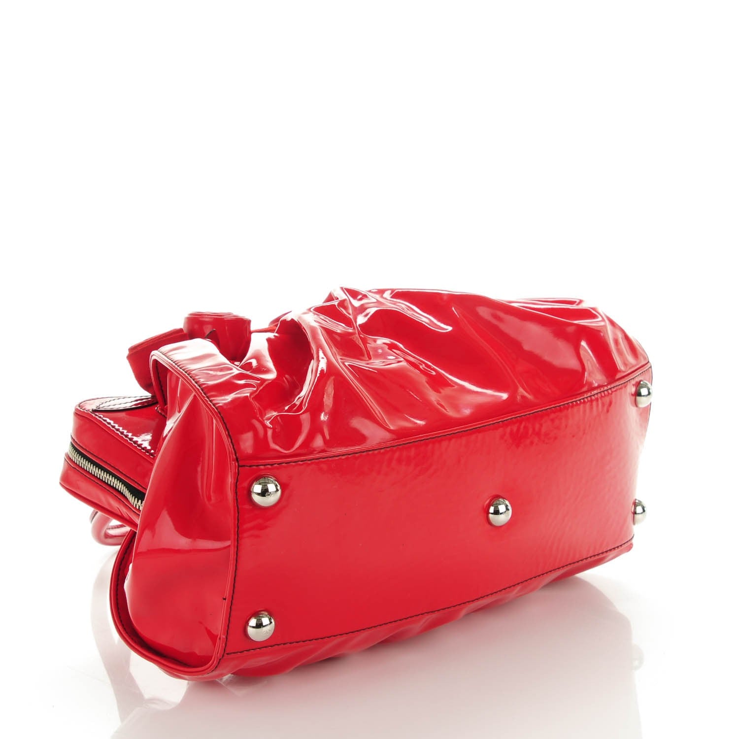 Valentino Garavani Coated Canvas Lacca Fleur Satchel Red 4 of 7