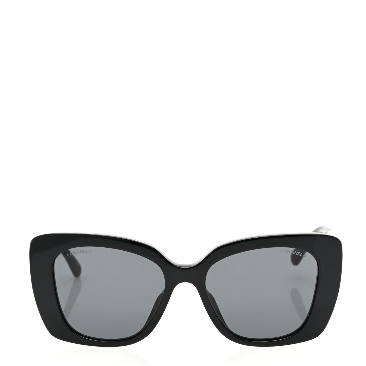 Acetate Strass Polarized Square Sunglasses 5422-B-A Black White
