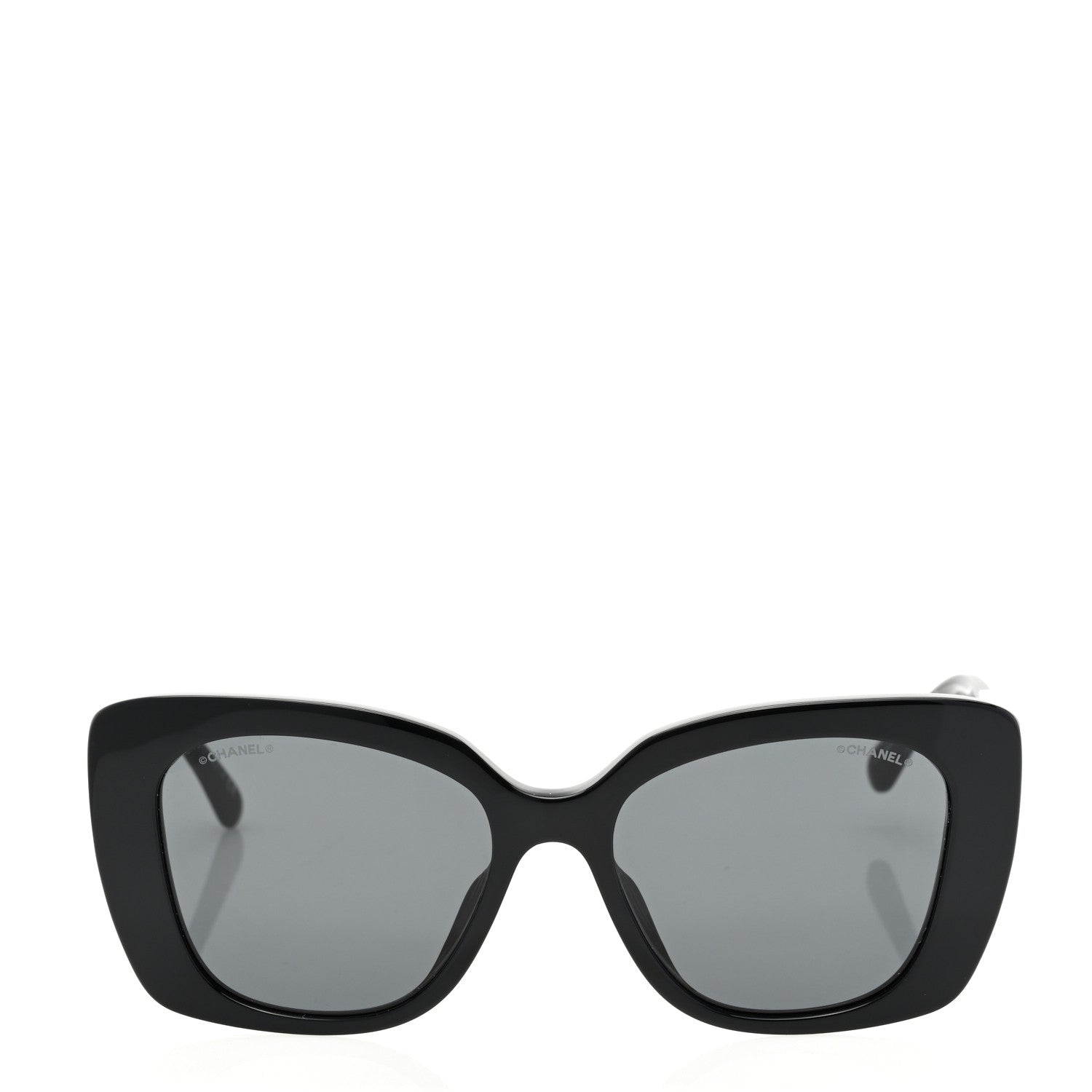 Chanel Acetate Strass Polarized Square Sunglasses 5422-B-A Black White 2 of 8