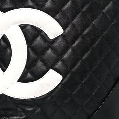Chanel Calfskin Quilted Medium Cambon Tote Black White 8 of 17