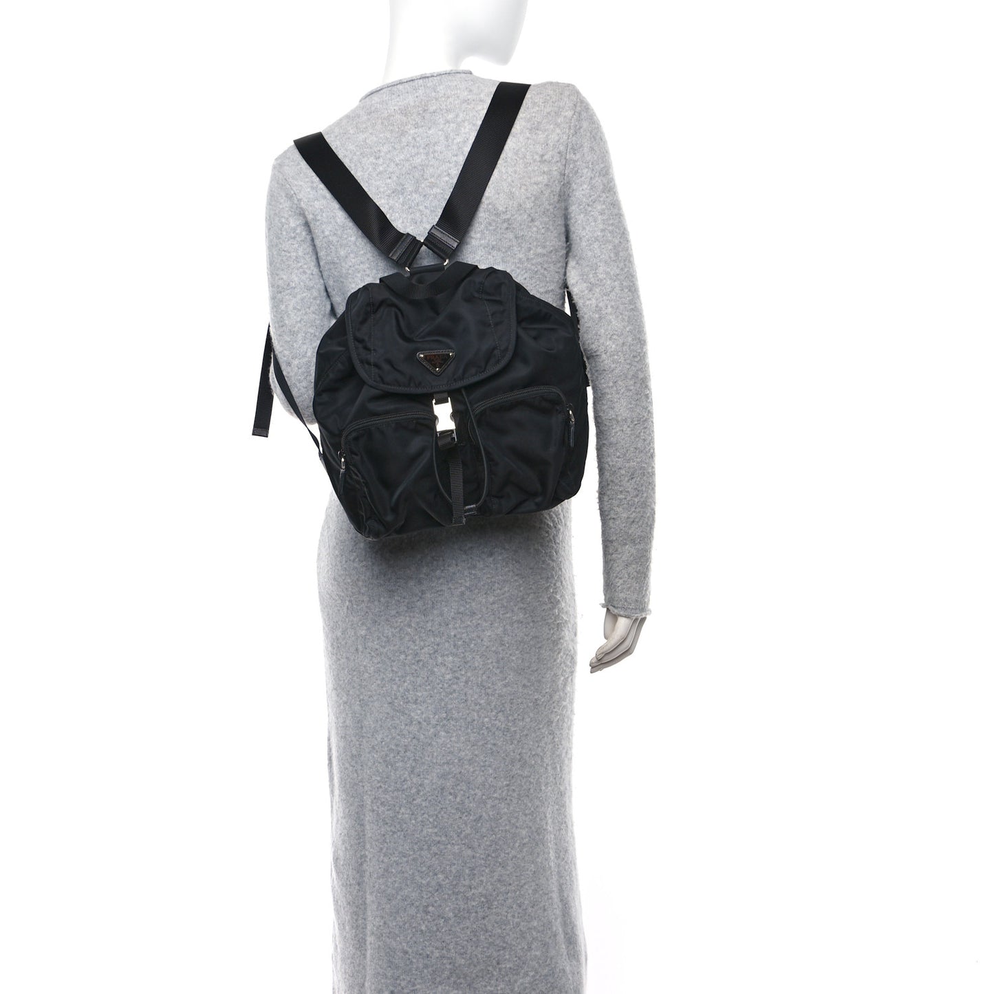 Tessuto Nylon Saffiano Vela Backpack Black