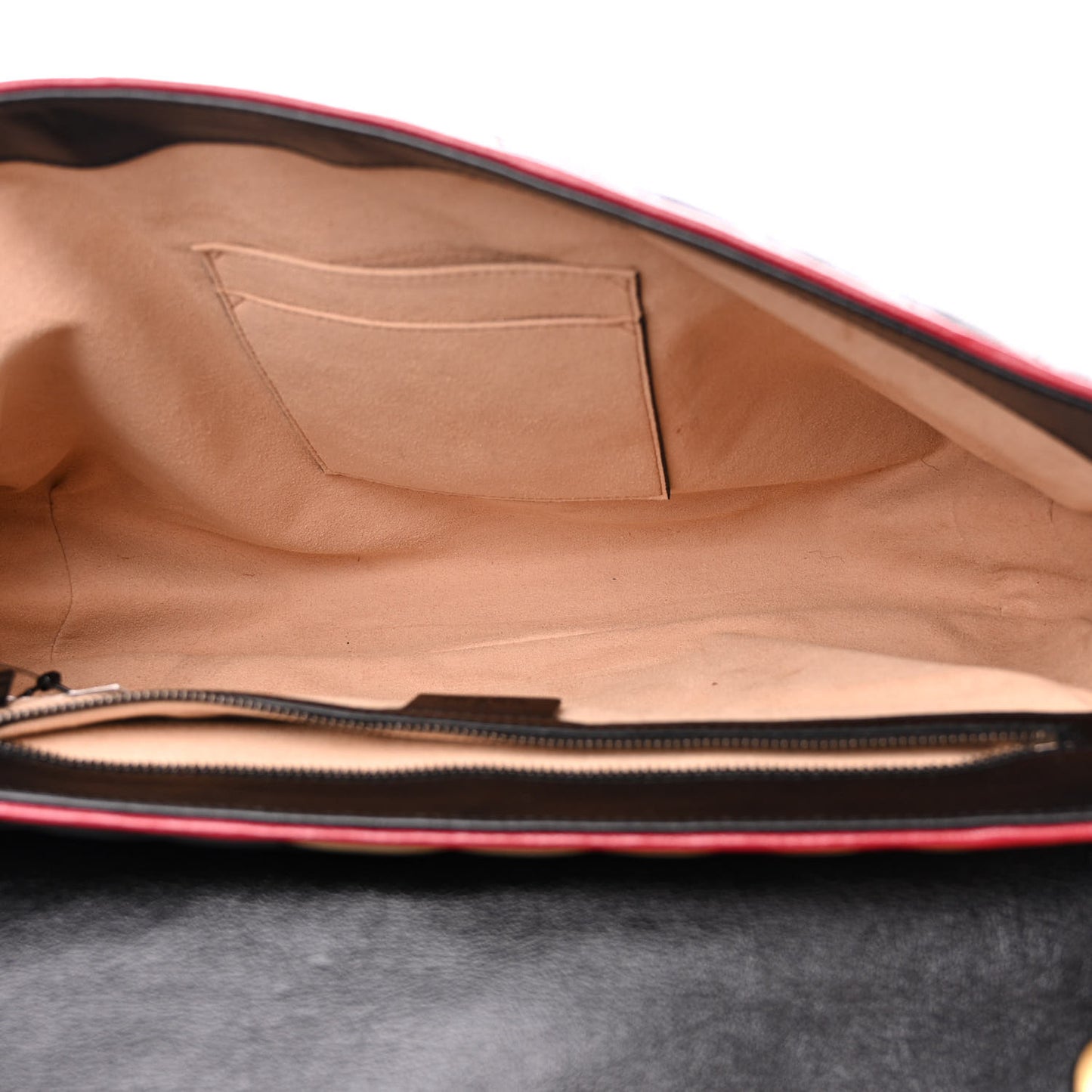 Azalea Calfskin Matelasse Diagonal Patchwork Large Torchon GG Marmont Shoulder Bag Black Beige Romantic Cerise