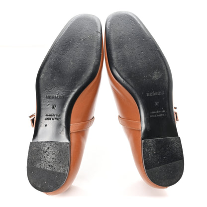 Hermes Goatskin Jane Ballet Flats 37 Marron Alezan 6 of 9
