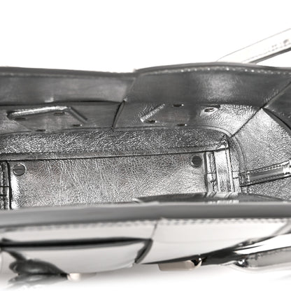 Bottega Veneta Mirror Laminated Nappa Maxi Intrecciato Mini Arco  Silver 5 of 9
