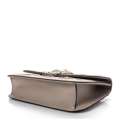 Valentino Garavani Vitello Flower Embellished Medium Glam Lock Rockstud Flap Poudre 6 of 8