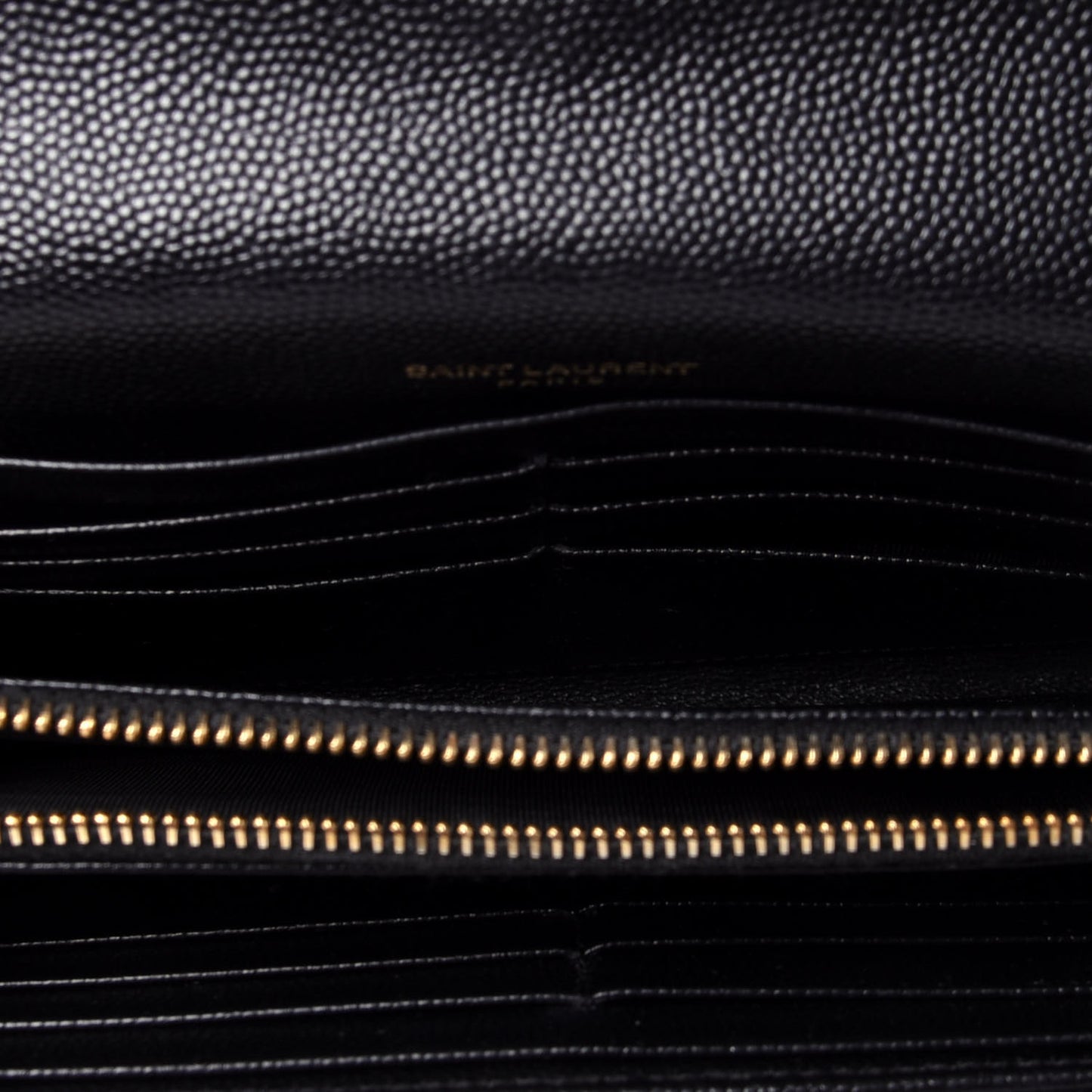 Grain De Poudre Matelasse Chevron Monogram Flap Wallet Black