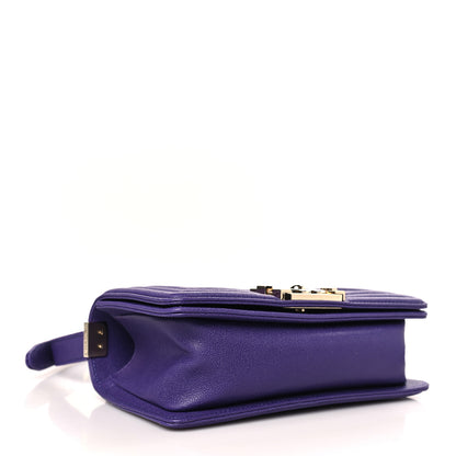 Chanel Caviar Chevron Quilted Small Boy Flap Purple 4 of 9