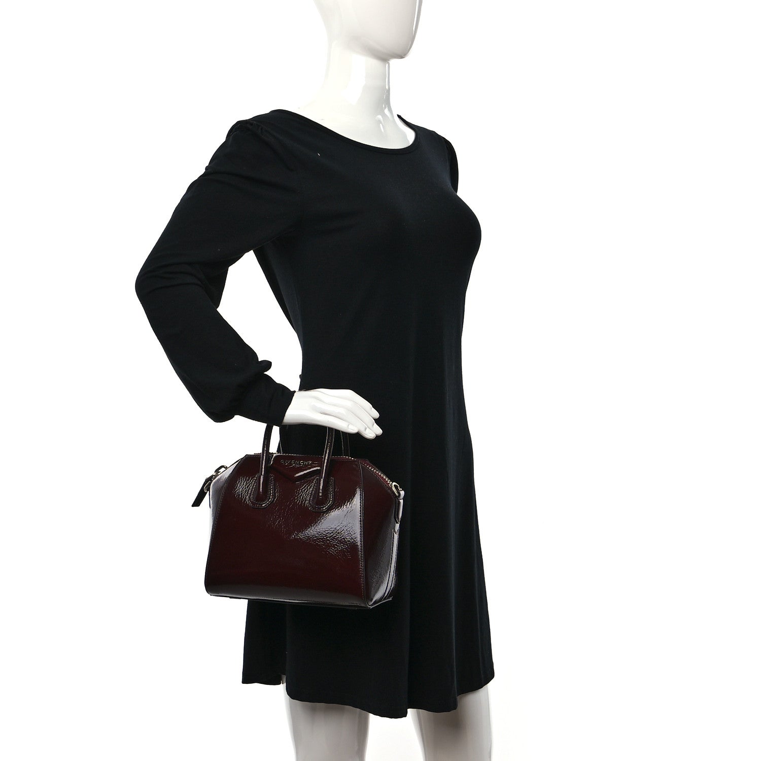 Givenchy Crinkled Patent Calfskin Mini Antigona Aubergine 2 of 10