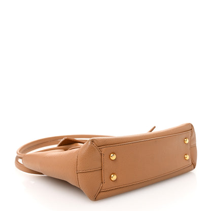 Bottega Veneta Grained Calfskin Maxi Intrecciato Small Arco Caramel 4 of 11