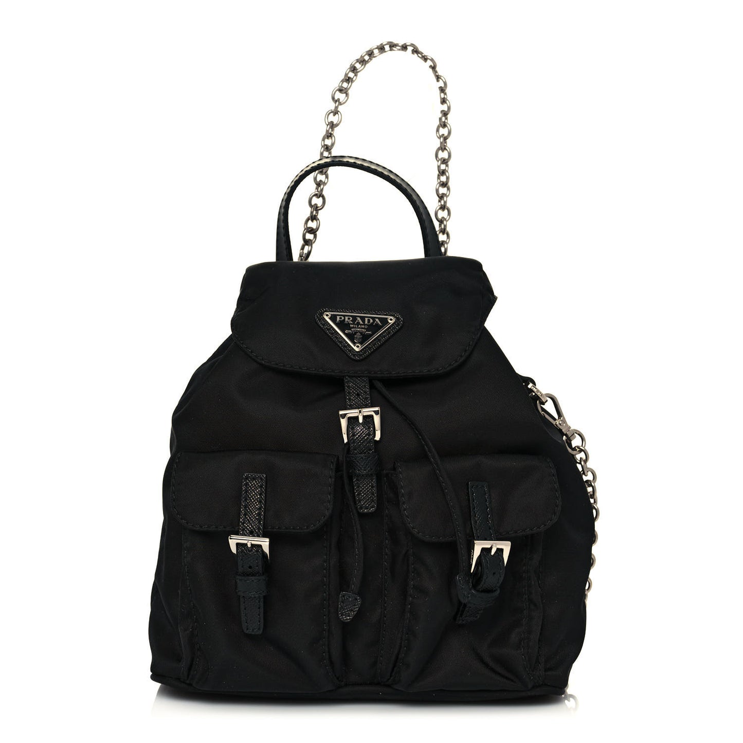 Nylon Vela Mini Crossbody Backpack Black