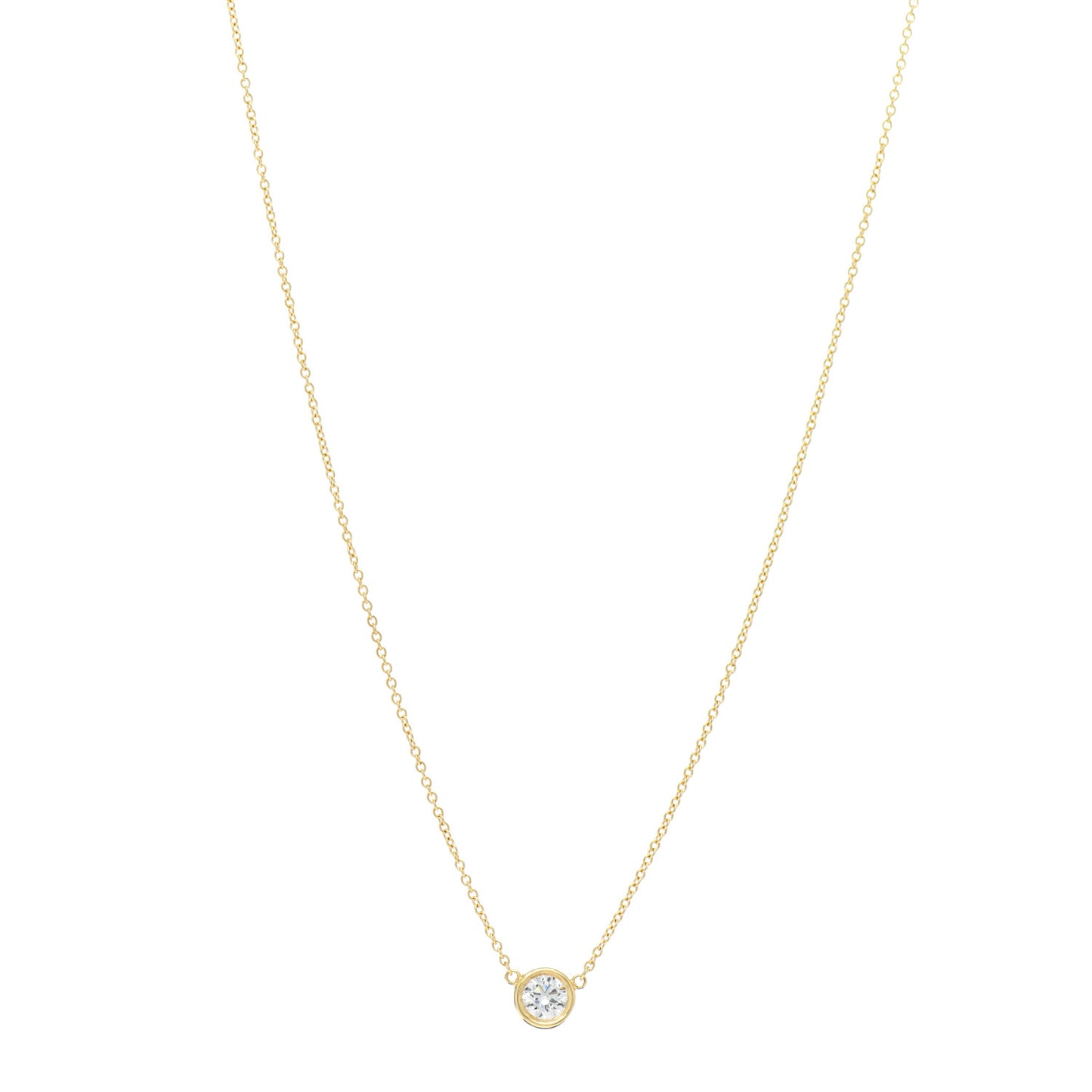 18K Yellow Gold Diamond .41ct Elsa Peretti Diamonds by the Yard Pendant Necklace