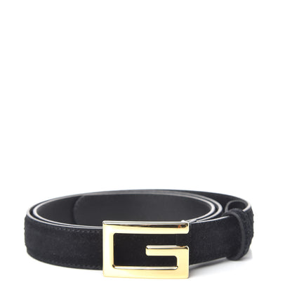 Gucci Suede Icaro G Cube 25mm Belt 85 34 Black 1 of 5