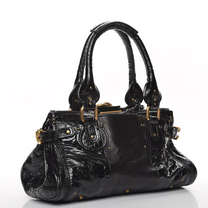 Chloe Patent Lambskin Medium Paddington Satchel Black 3 of 7