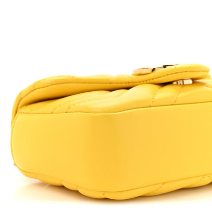 Gucci Lambskin Matelasse Mini GG Marmont Shoulder Bag Yellow 10 of 10