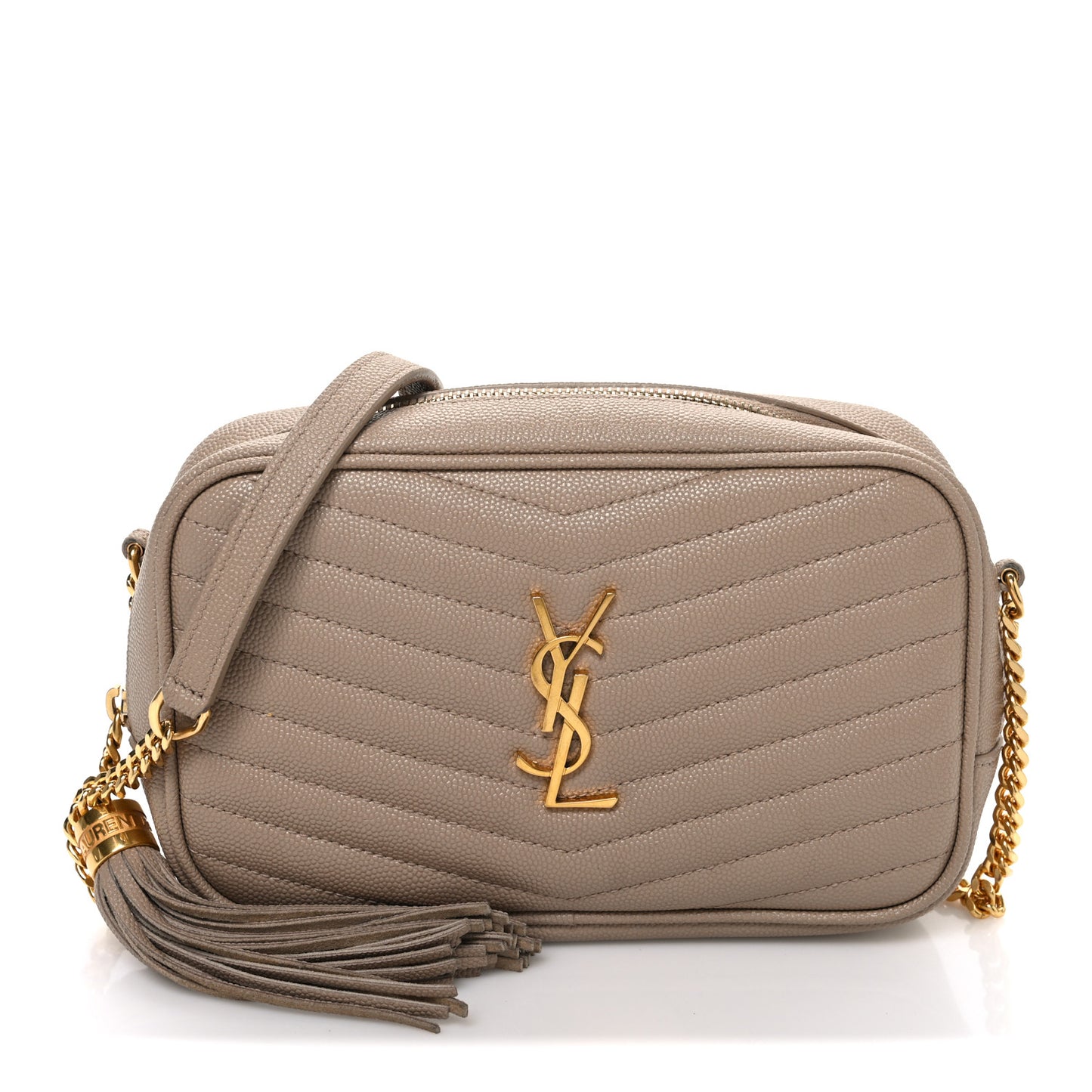 Grain De Poudre Matelasse Monogram Mini Lou Camera Bag Dark Beige