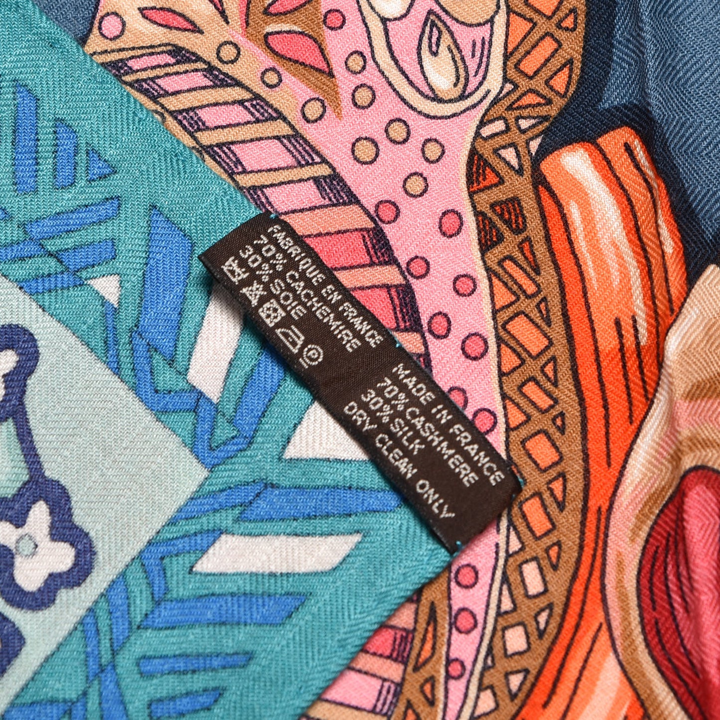 Cashmere Silk Zenobie Reine De Palmyre 140 Turquoise Rose Gris Bleuette