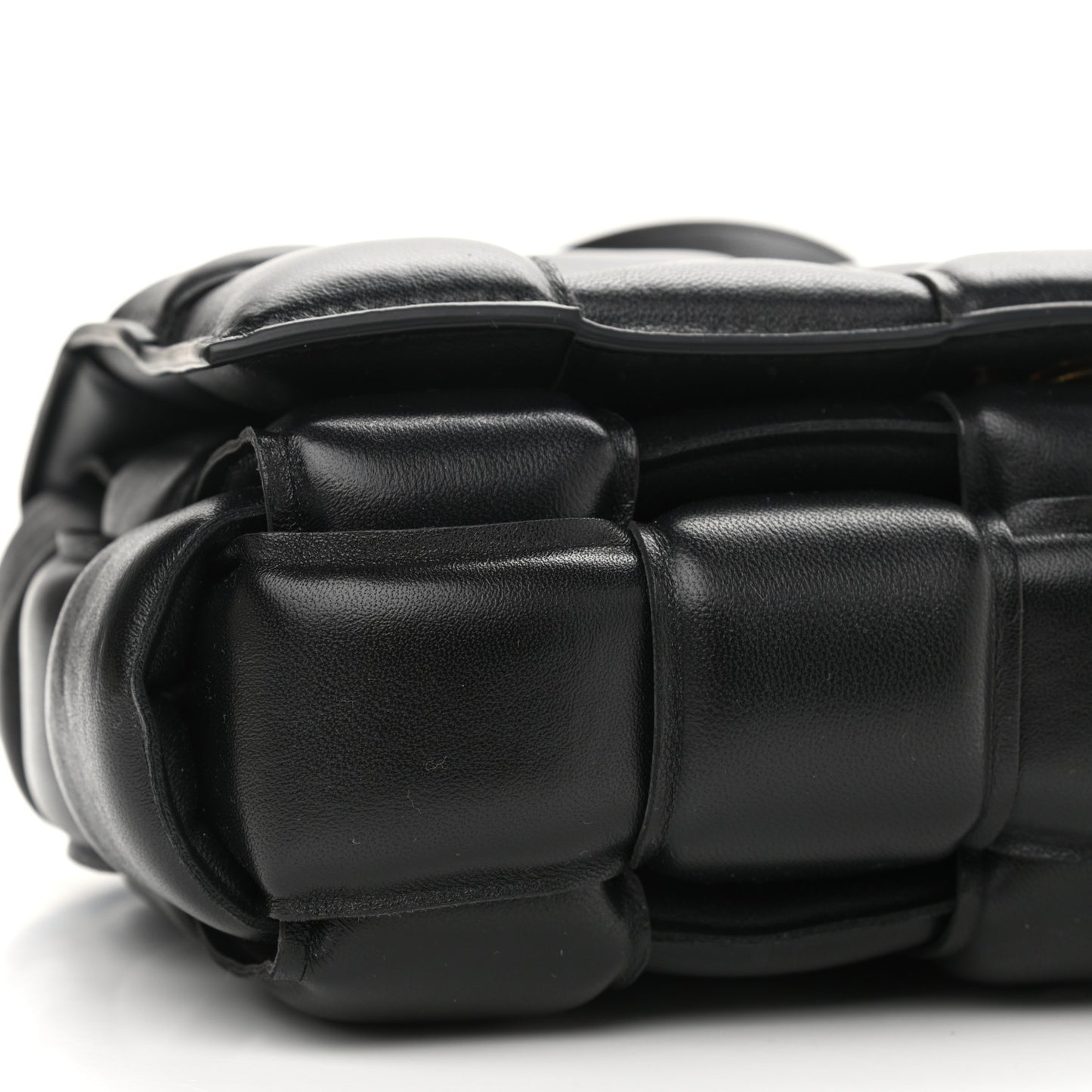 Nappa Maxi Intreccio Padded Cassette Crossbody Bag Black