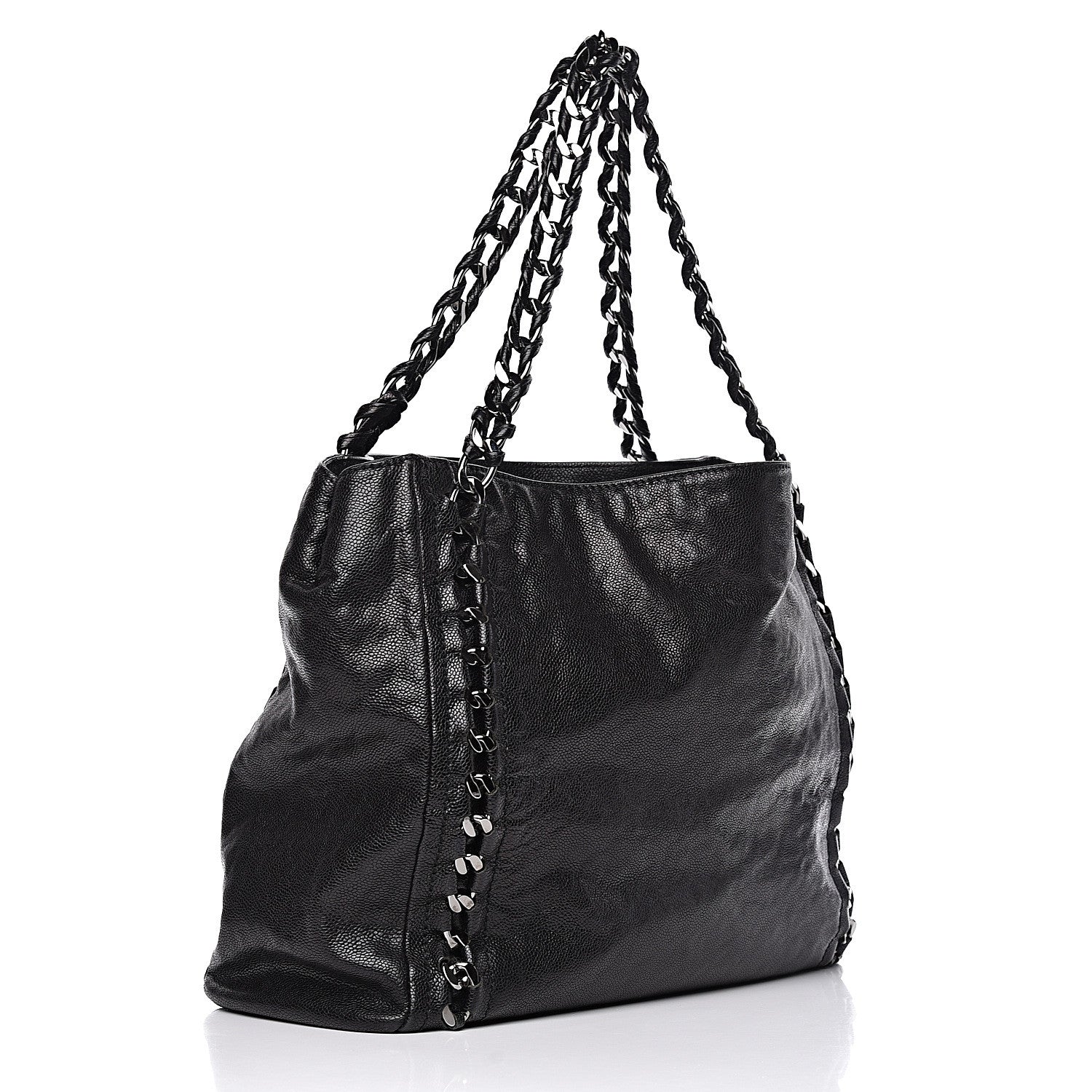 Chanel Glazed Caviar Modern Chain Tote Black 3 of 12