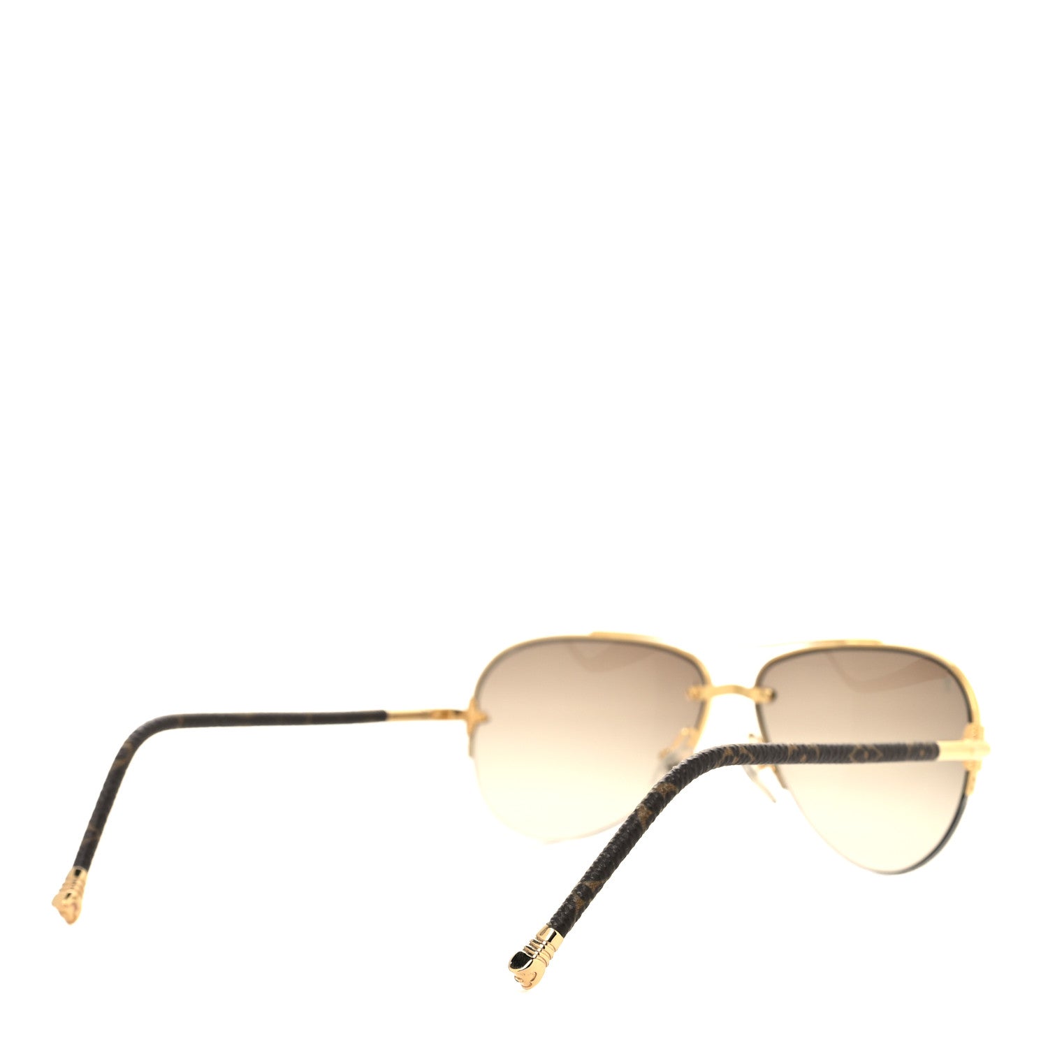 Louis Vuitton Monogram Petite Viola Pilote Aviator Sunglasses Z0571U Brown 4 of 8