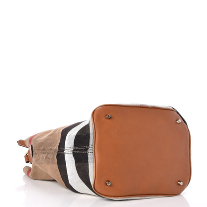 Burberry Canvas Mega Check Medium Susanna Hobo Saddle Brown 4 of 8