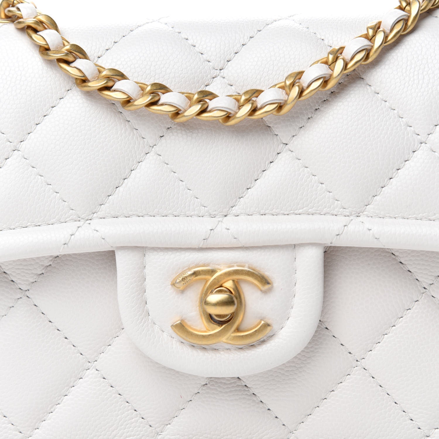 Chanel Caviar Quilted Mini Sweet Classic Flap White 10 of 11