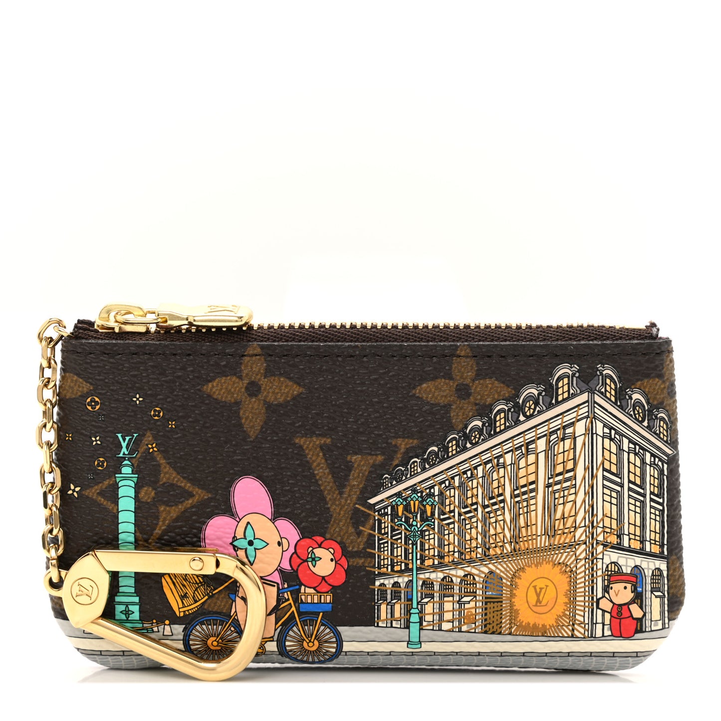 Monogram 2022 Christmas Animation Paris Key Pouch Pink