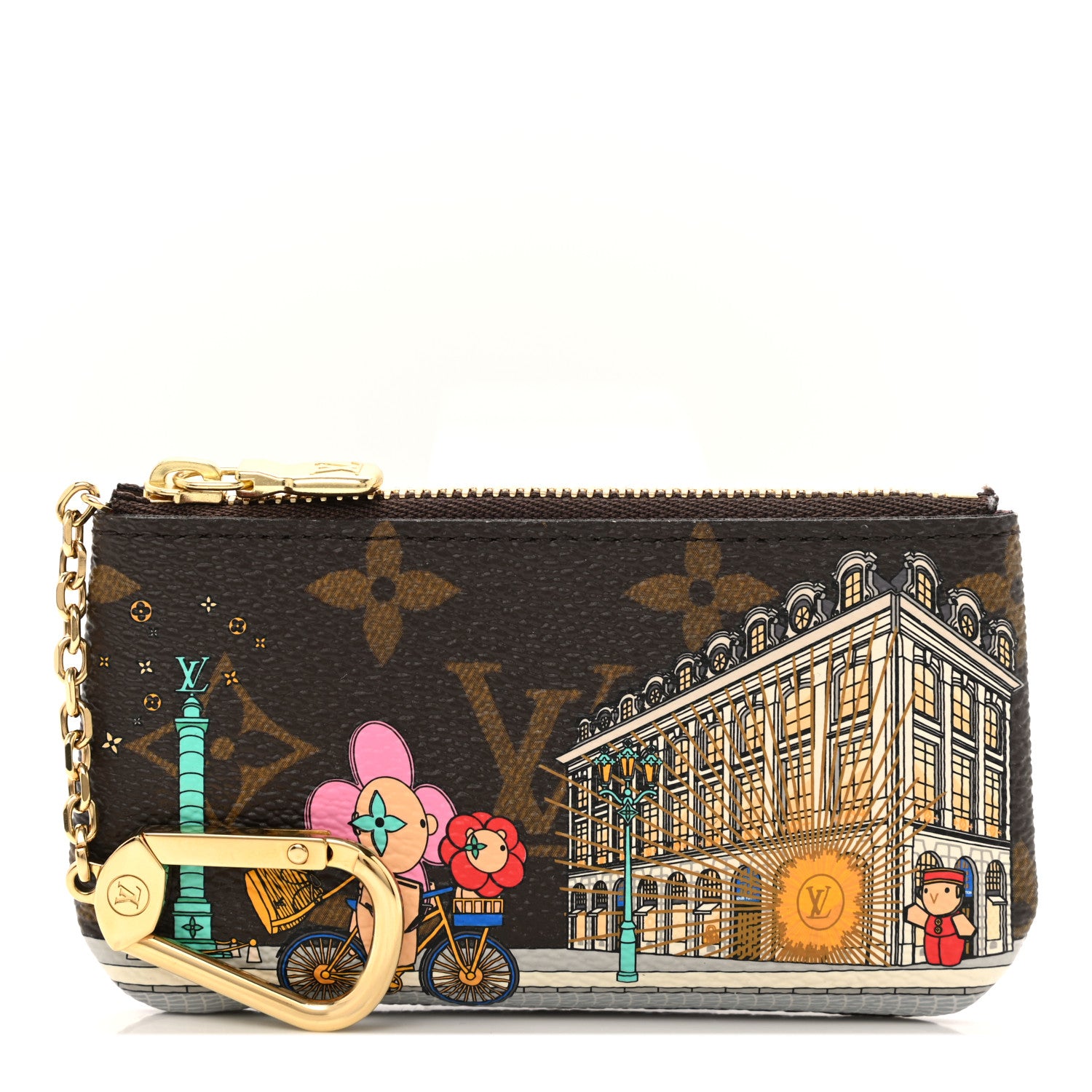 Louis Vuitton Monogram 2022 Christmas Animation Paris Key Pouch Pink 1 of 7