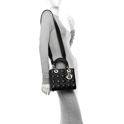 Christian Dior Lambskin Cannage Small My ABCDior Lady Dior Black 2 of 12