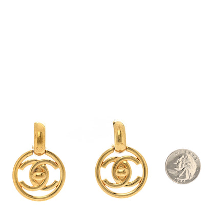 Chanel Metal CC Turnlock Clip On Earrings Gold 2 of 4