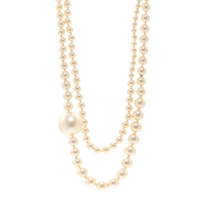 Chanel Graduated Pearl CC Long Necklace Gold 1 of 5