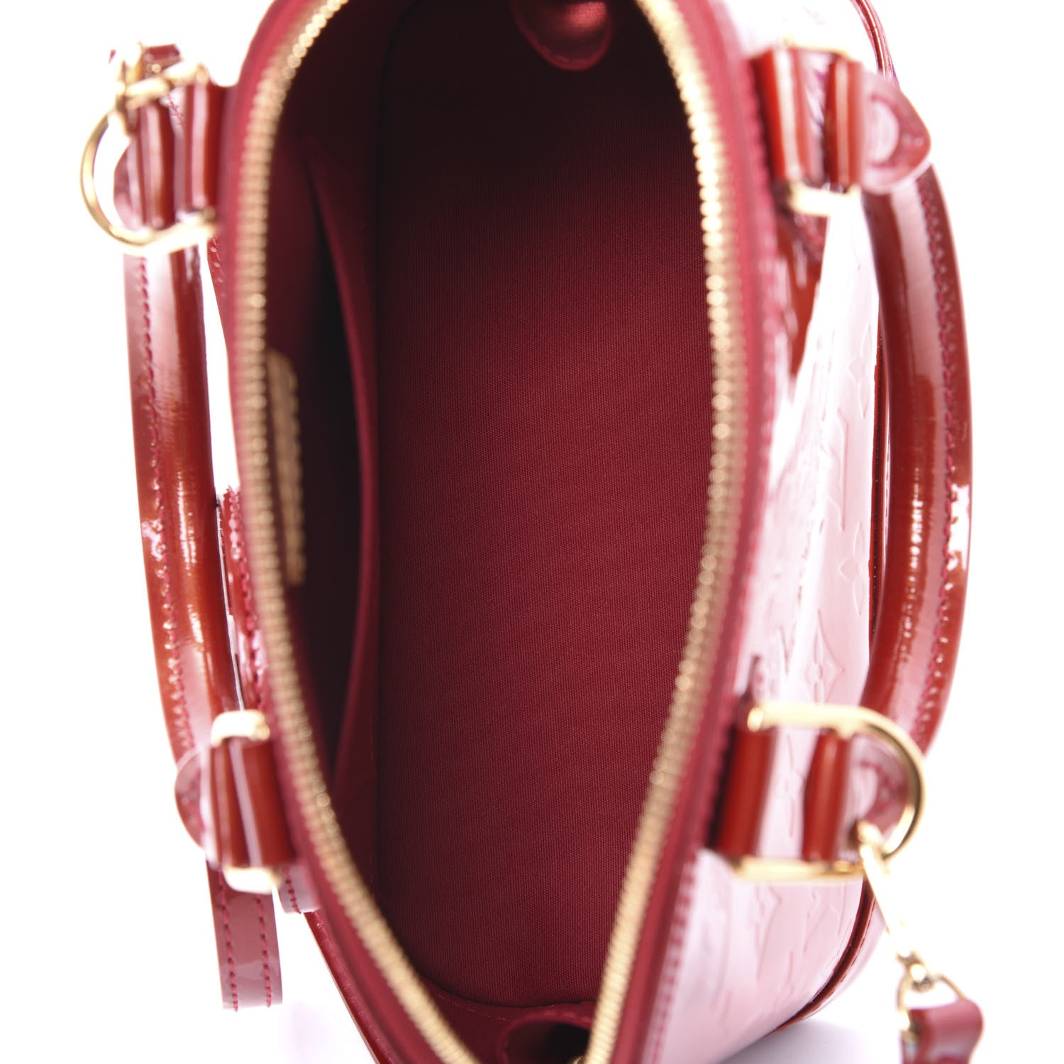 Louis Vuitton Vernis Rayures Alma BB Pomme D'Amour 4 of 8