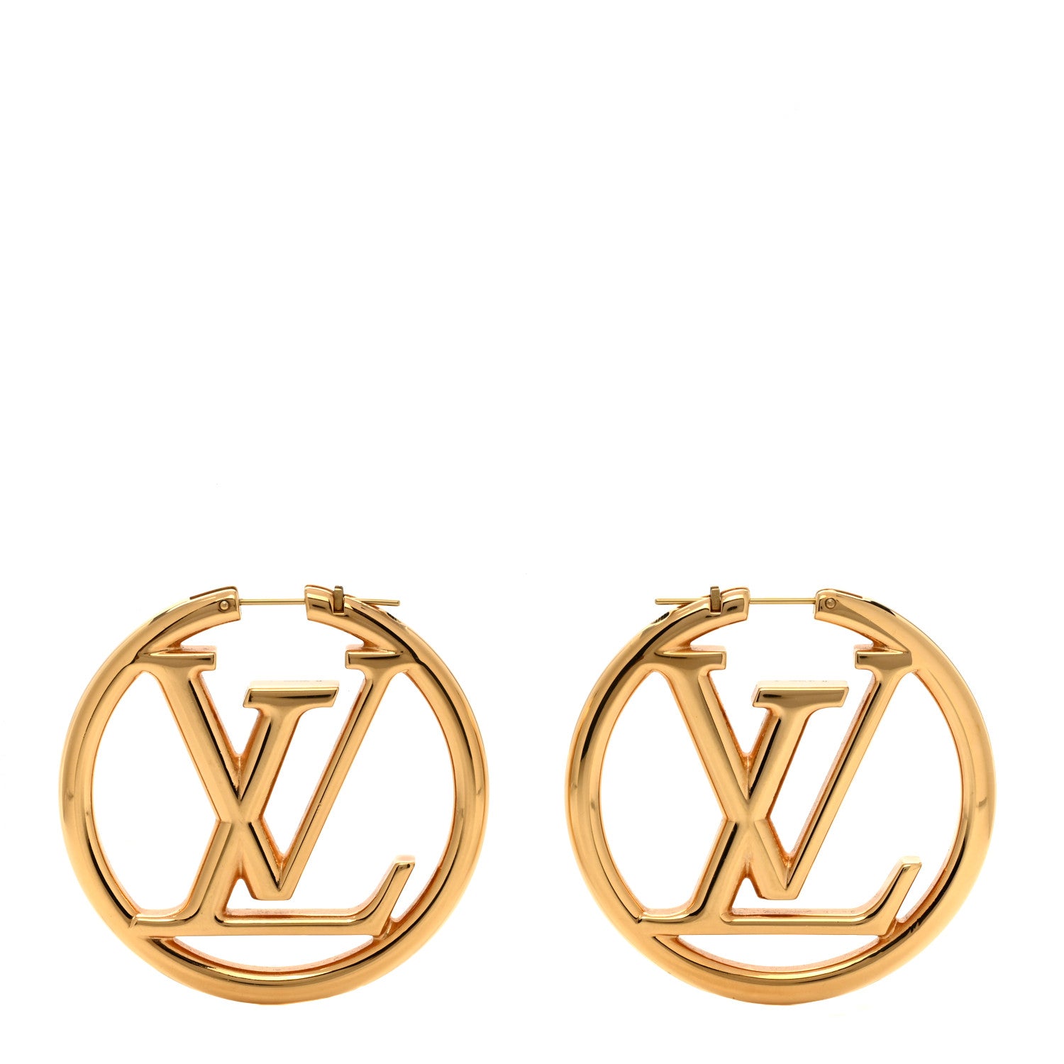 Louis Vuitton Metal Louise Hoop Earrings Gold 1 of 5