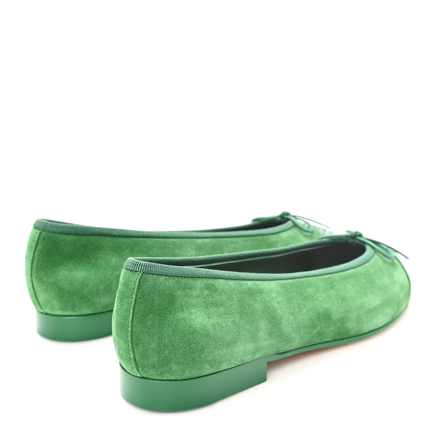 Suede Patent Cap Toe CC Ballerina Flats 38 Green