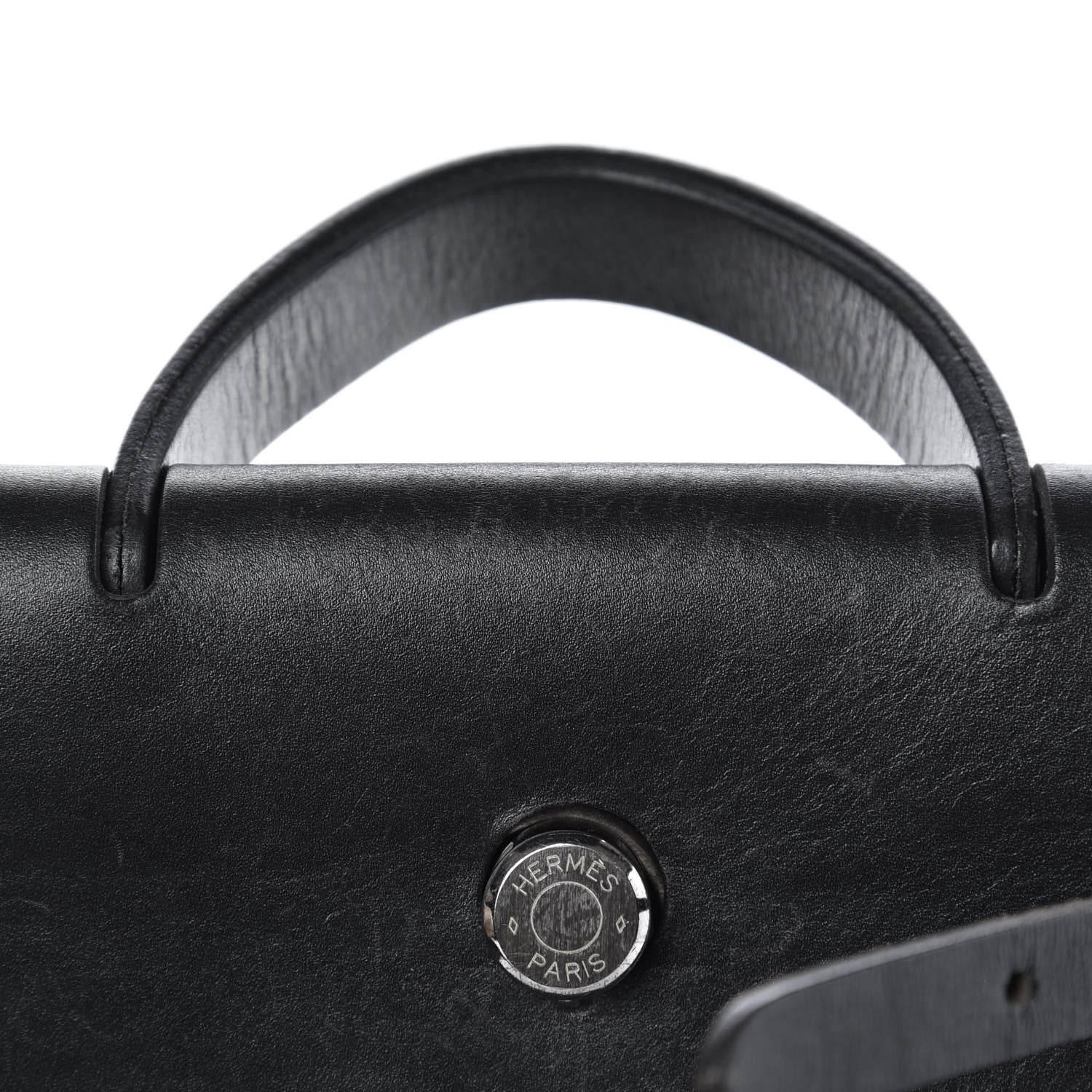 Hermes Toile Vache Calfskin Herbag 30 PM Backpack Black 8 of 12